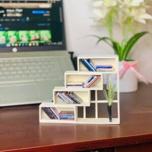 White - Stair Shelf Mini Book Shelf