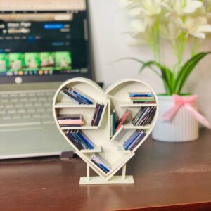 White - Heart Mini Book Shelf